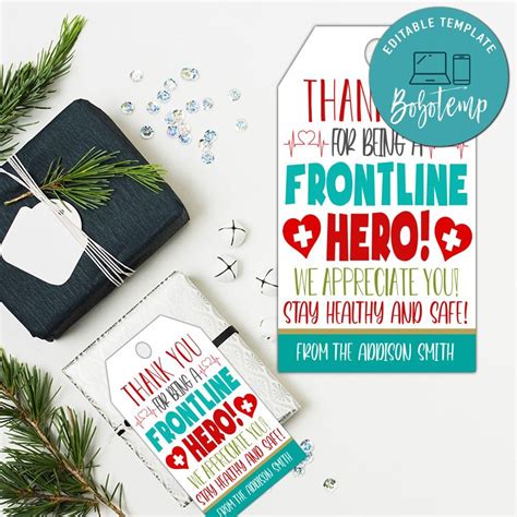 You could have chosen many different professions but you made the choice to give to others and serve with your skills. Nurse Thank You for being a Frontline Hero Gift Tag ...