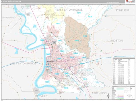 E Baton Rouge County La Wall Map Premium Style By Marketmaps Mapsales