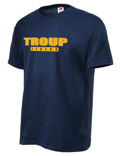 Troup High School Tigers Fruit Of The Loom Mens 5oz Cotton T Shirt