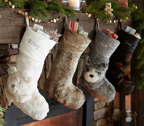 Brown Bear Faux Fur Christmas Stocking Pottery Barn Kids
