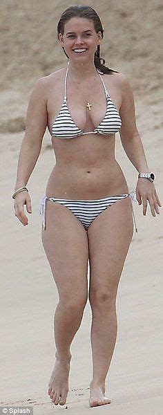 Alice Eve Parades Her Showstopping Curves In A Nautical Striped Bikini