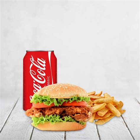 Chicken Steak Burger Chips Drink Fish Chips