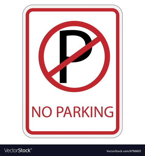 No Parking Sign Royalty Free Vector Image Vectorstock