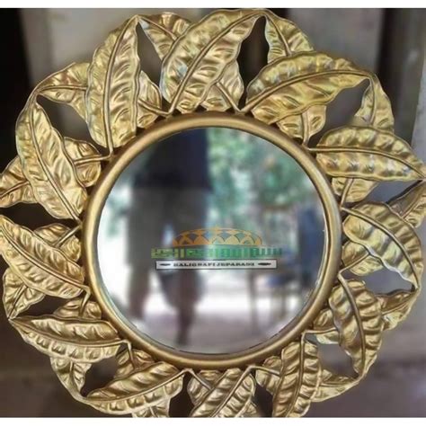 Bingkai Cermin Hias Dinding Ukiran Daun Warna Gold Lazada Indonesia