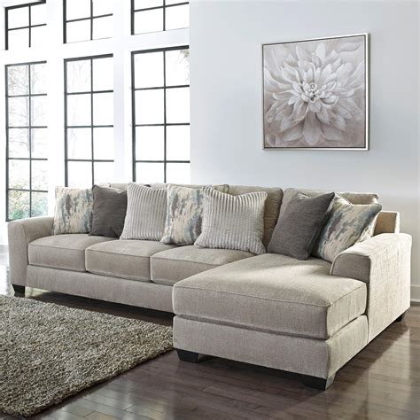 benchcraft ardsley contemporary 2 piece sectional with right chaise rooms for less sectional