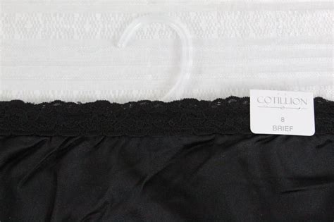 Women Nylon Lace Trim Brief Panties Size 10 1x Cotillion Color Black