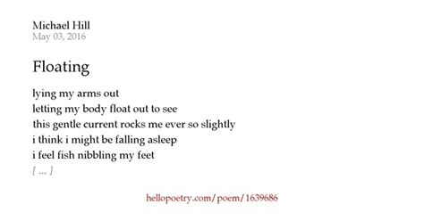Floating by Michael Hill - Hello Poetry