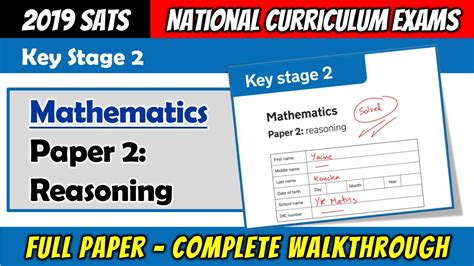 2019 Ks2 Maths Sats Paper 2 Reasoning Full Paper Complete