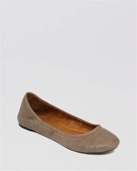 Lucky Brand Ballet Flats Emmie Flex Croco In Beige Brindle