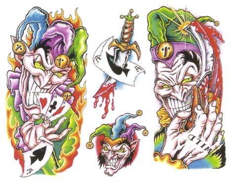 Pin Em Evil Clown Tattoo Flash