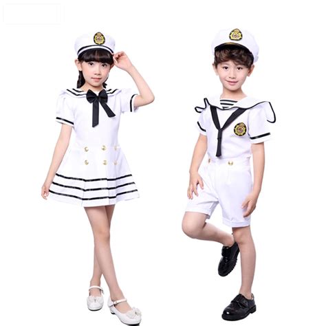 80 160cm Student Girls Sailor Dress School Uniform Choir Stage Wear
