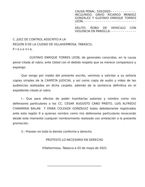 Result Images Of Modelo De Carta Poder Penal Para Abogado En Paraguay