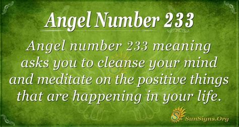 Angel Number 233 Meaning Clean Your Mind Sunsignsorg