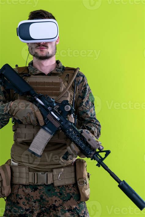 Soldier Virtual Reality Green Background 31053513 Stock Photo At Vecteezy