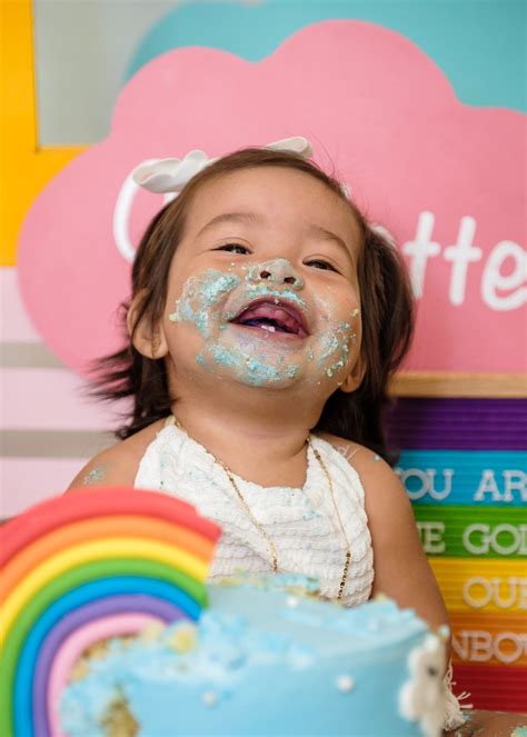 Rainbow And Clouds Cake Smash Cake Smash Pictures Kids Pictures Dream