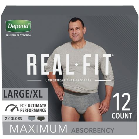 Real Fit Depend Incontinence Underwear For Men Maximum Absorbency