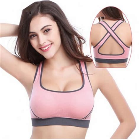 Sexy Women Breathable High Elastic Sports Bra Stretch Athletic Brassiere Push Up Bras Tank Top