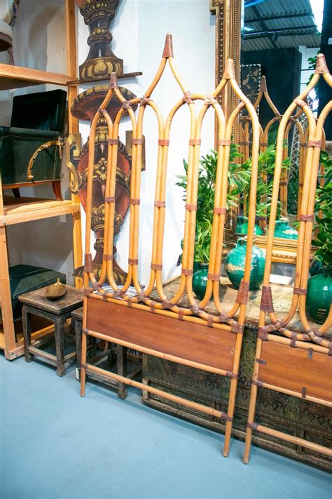 Check out our bunkbeds selection for the very best in unique or custom, handmade pieces from our pet beds & cots shops. 1980s Pair of French Bamboo and Leather Bed Headboards at 1stDibs