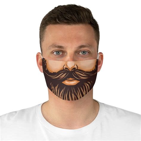 Beard Face Mask Funny Face Masks For Men Fake Beard Mask Etsy