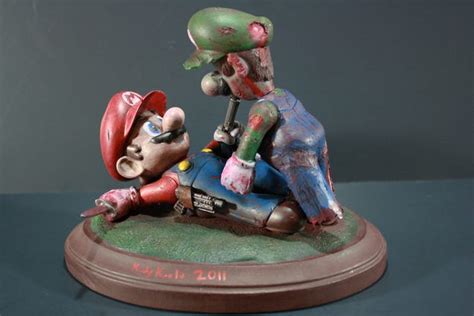 Zombie Luigi Is Trying To Bite Marios Face Off