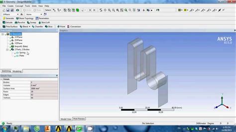 Nth Turtorial Ansys Static Structural Contact Spring And Plate Youtube