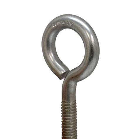 1 2 Inch X 4 Inch Stainless Steel Marine Turned Eye Bolt Nut And