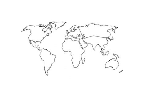 Iimagen De Mapa Del Mundo En Blanco Para Colorear Imprimir E Dibujar