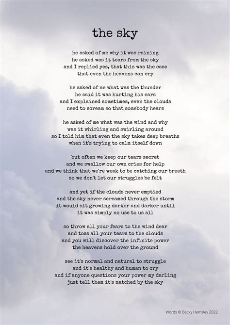 The Sky Poem With Clouds In The Background