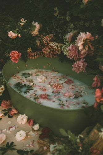 Bathed In The Petals Of A Green Bathtub Todays Bathtub Goals Cottage