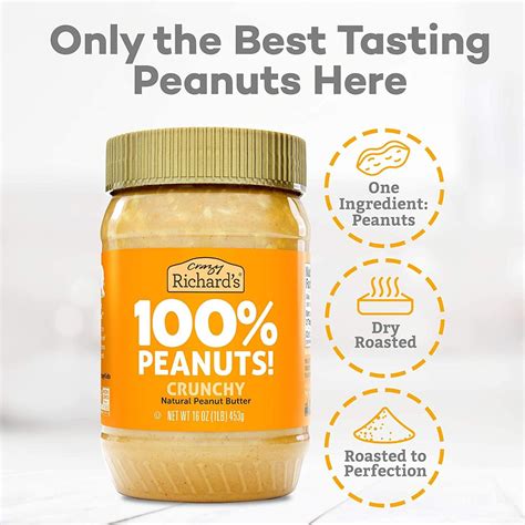Crazy Richards 100 All Natural Creamy And Crunchy Peanut Butter Variety