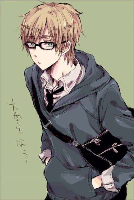 Anime School Boy Anime Glasses Boy Anime Guys With Glasses Hetalia