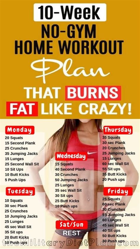 Sprint 30 seconds, jog 30 seconds (daily). 10-Week No-Gym Home Workout Plan That Burns Fat Like Crazy ...