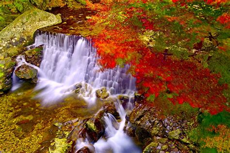 Autumn Paradise Autumn Nature Wide Waterfalls Hd Wallpaper Peakpx