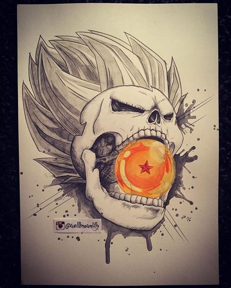 The way goku and nimbus were drawn are pretty similar to a manga drawing. Vegeta Skull - Dragon Ball - Instagram - Visit now for 3D ...