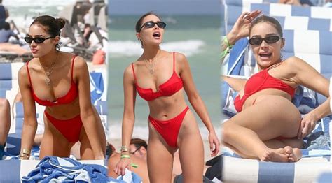 Olivia Culpo Red Bikini Candids In Miami Hot Celebs Home