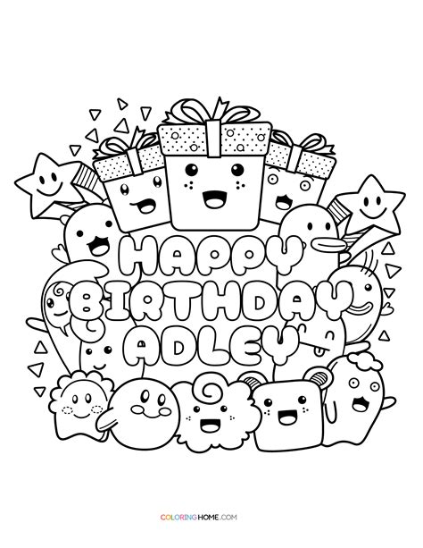 Happy Birthday Adley Coloring Page Coloring Home