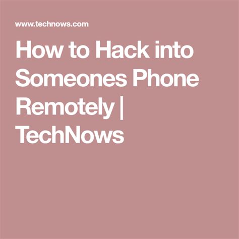 Although, hacking a phone using an app seems easy not everyone knows about how the process works, the type of apps to use, and the dos and one of the most common ways to hack a cell phone remotely is by using the midnight raid. How to Hack into Someones Phone Remotely | TechNows ...