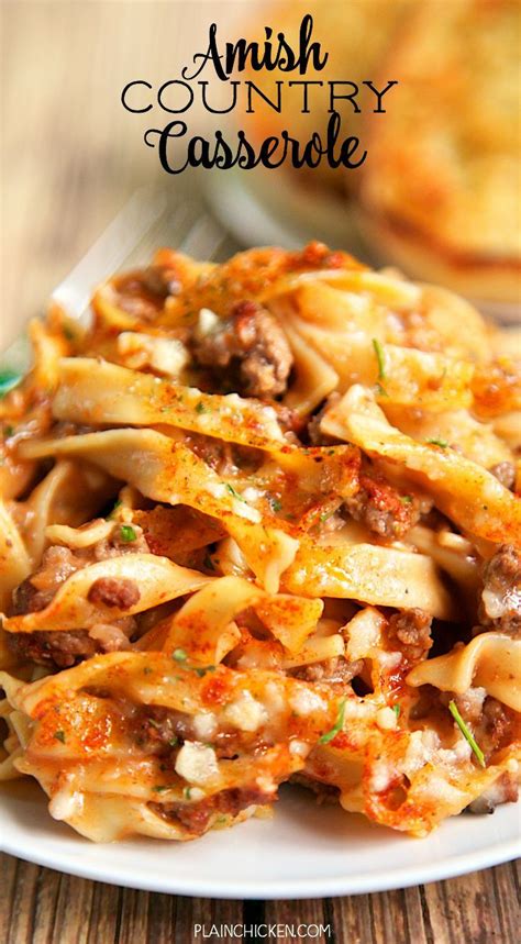 Cream of mushroom soup gives an excellent finish to your dish. Amish Country Casserole - comfort food at its best ...