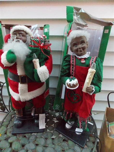 Holiday Creations Motion Animated Santa And Mrs Claus Black African Am