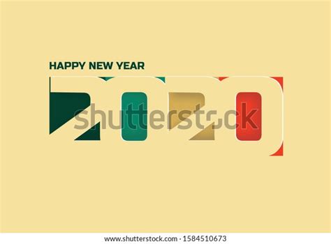 Happy 2020 New Year Card Paper Stock Vector Royalty Free 1584510673