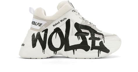 Naked Wolfe Track Logo White Leather Lyst