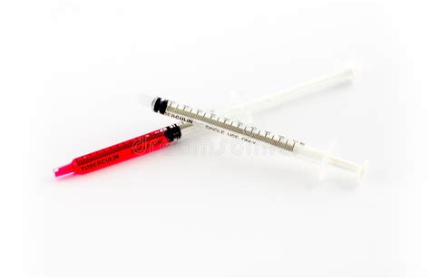 Small Syringe On White Backgroundsmall Syringe For Pet Hospital Stock