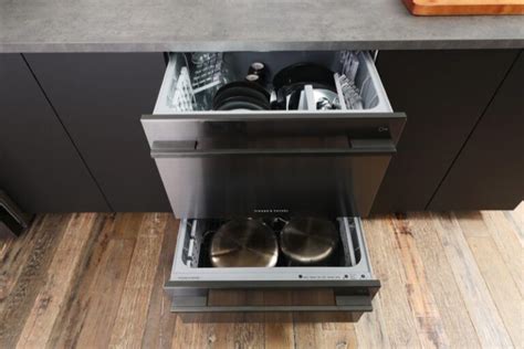 Fisher Paykel 60cm Double DishDrawer Black Stainless Steel