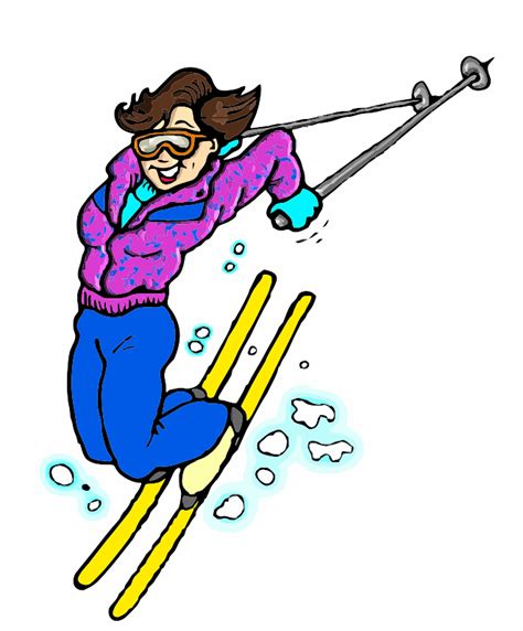 A Woman Skiing Openclipart