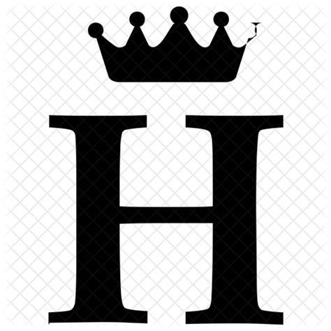 Royal Alphabet Crown Letter English H Icon Letter H With Crown