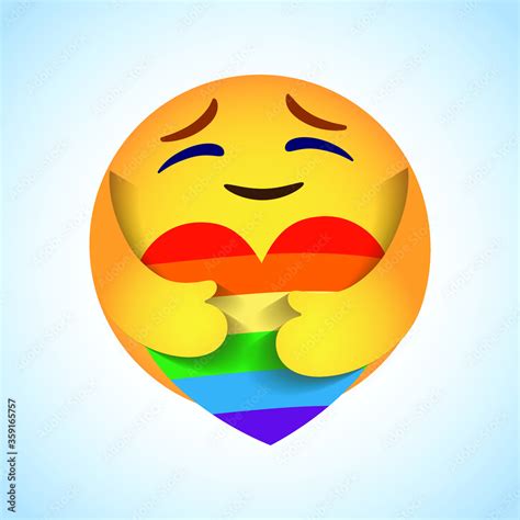 Vettoriale Stock LGBT Community Symbol Emoji Emoticon Vector Round