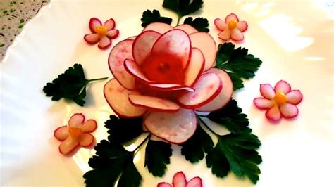 How To Make Radish Rose Flower Vegetable Carving And How To Cut Radish