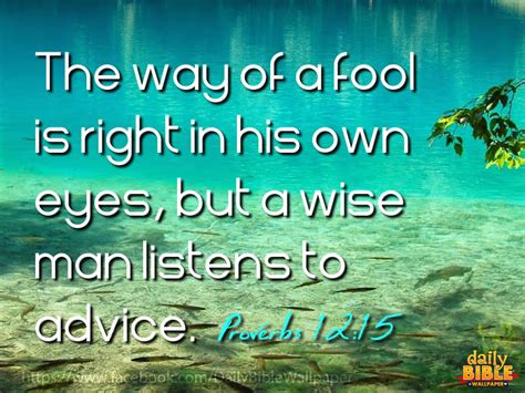 The Way Of A Fool Is Right In His Own Eyes Daily Bible Wallpaper