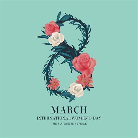 Free Vector Realistic International Women S Day Th March With Flowers