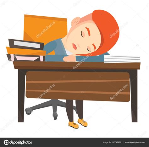 Female Student Sleeping At The Desk With Book — Stock Vector